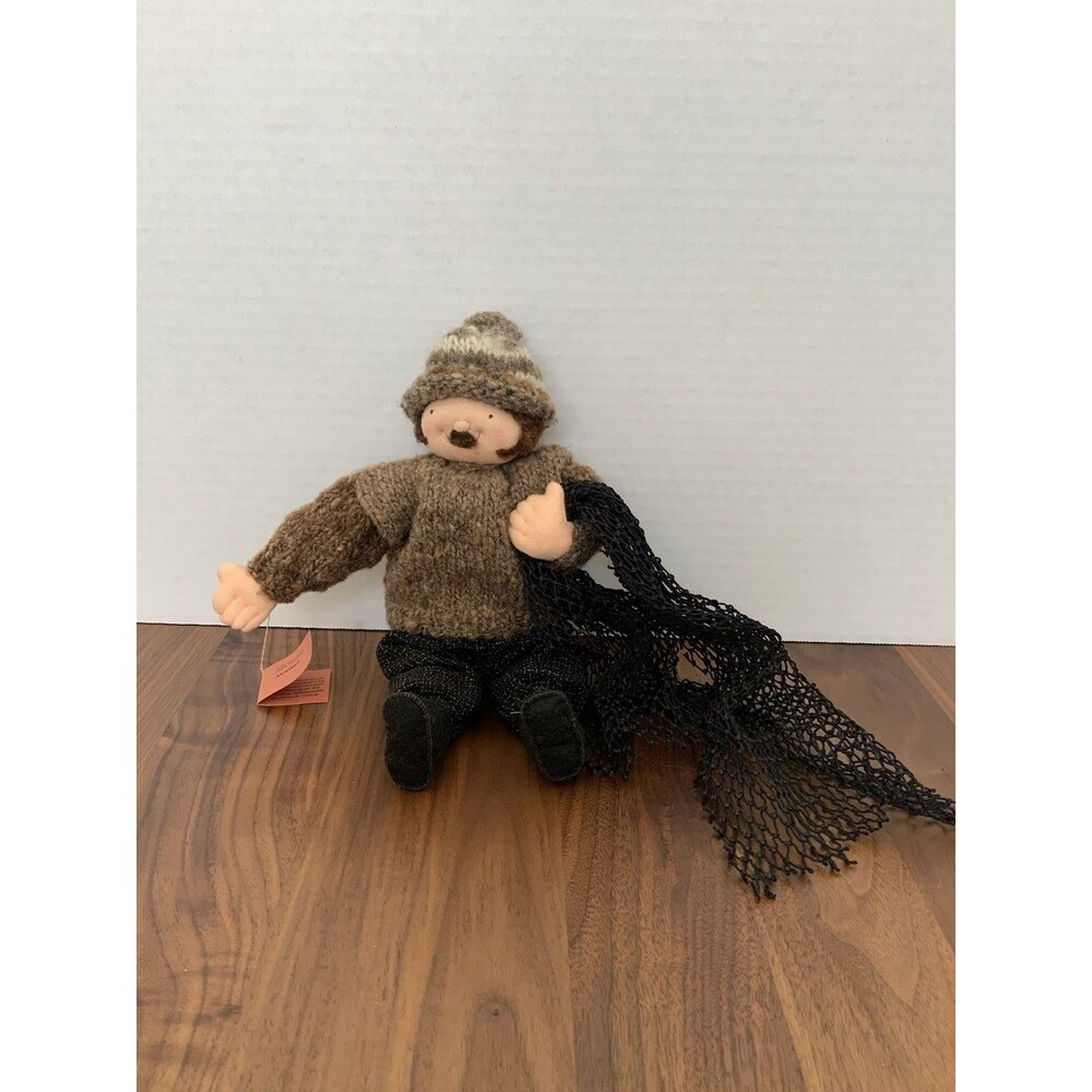 Vintage Chiloe Chile Folk Art Wool Doll Manuel Handcrafted Taller Alborada Signe